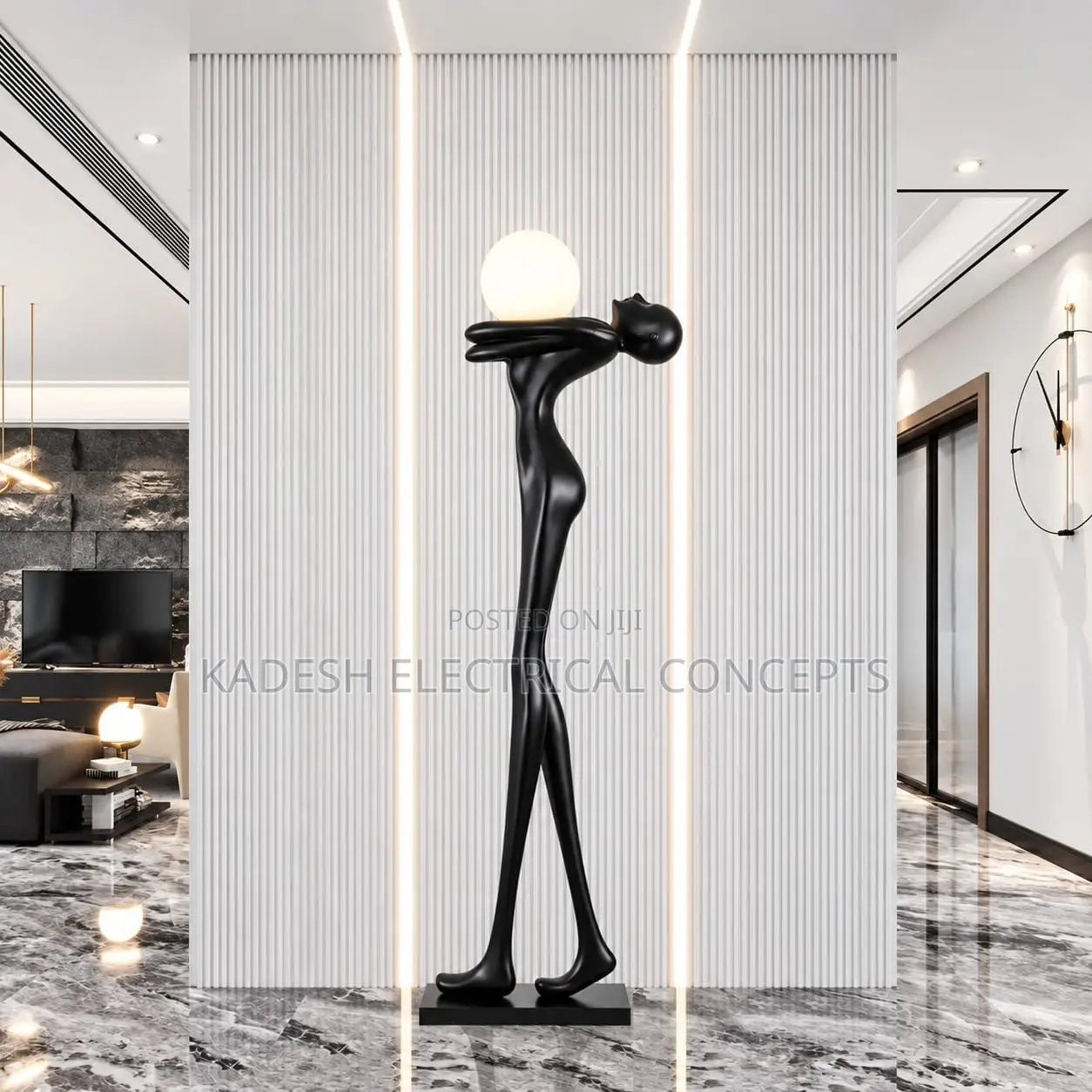 Creative Home Design Humanoid Art Sculpture Floor Light Hotel Lobby