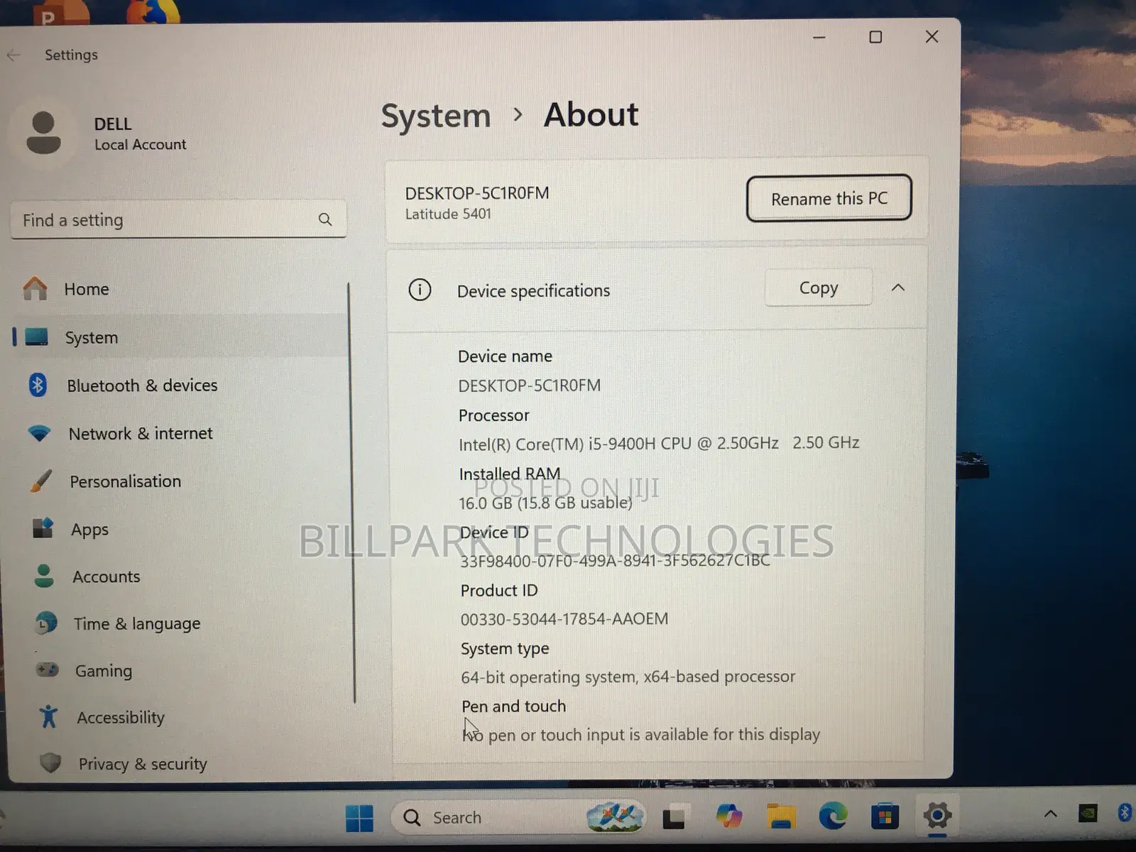Laptop Dell Latitude 5401 16GB Intel Core i5 SSD 256GB