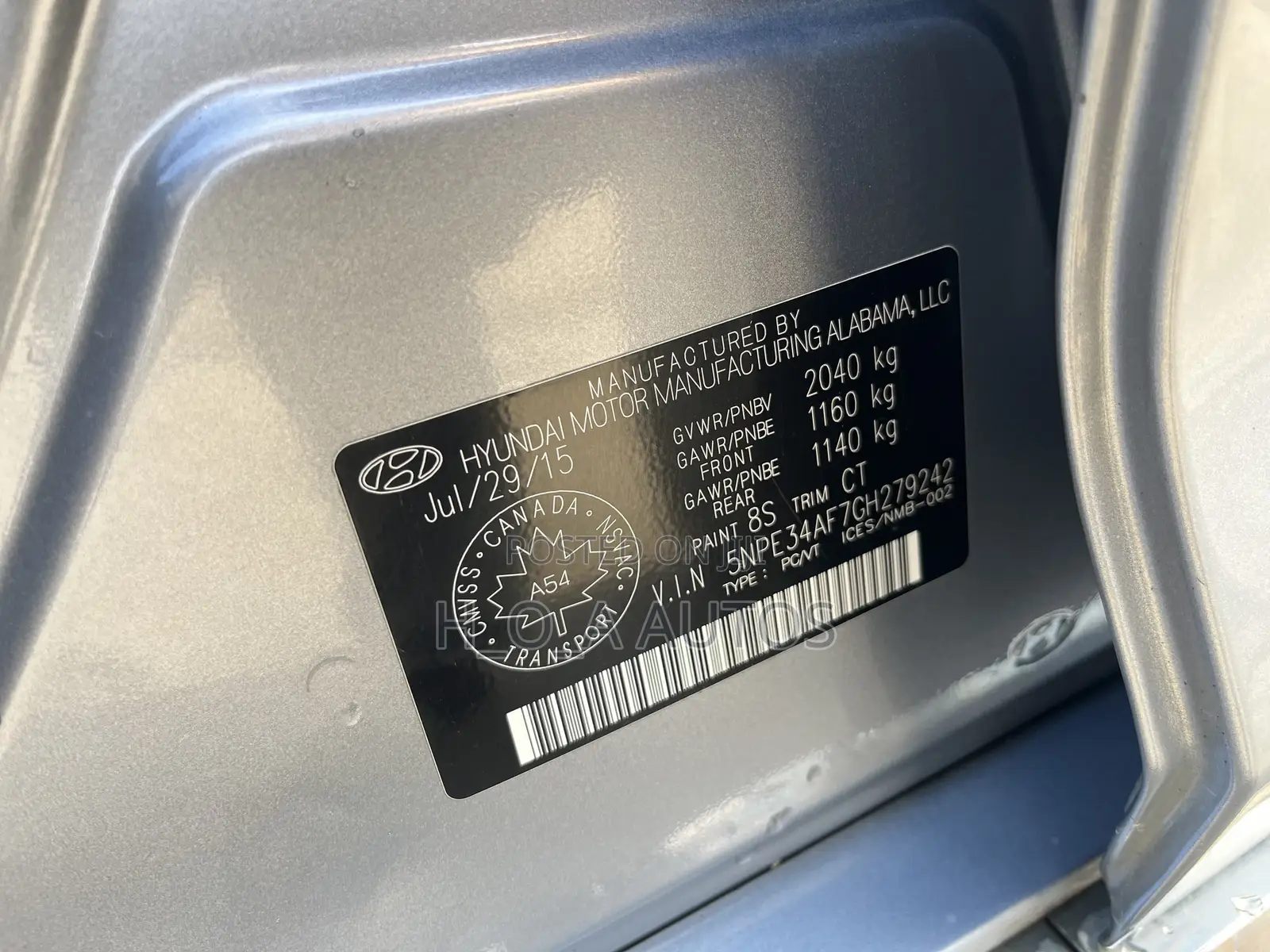 Hyundai Sonata 2015 Silver