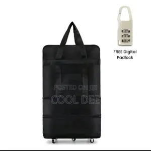 Adjustable Size Traveling Wheeled Duffel Bag + Free Digital Padlock