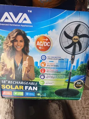 Ava Rechargeable Solar Fan With Solar Panel