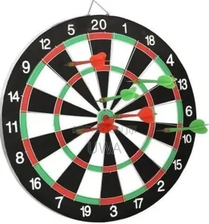 Classic Double-Sided Hanging Dartboard Game Set With 6 Darts