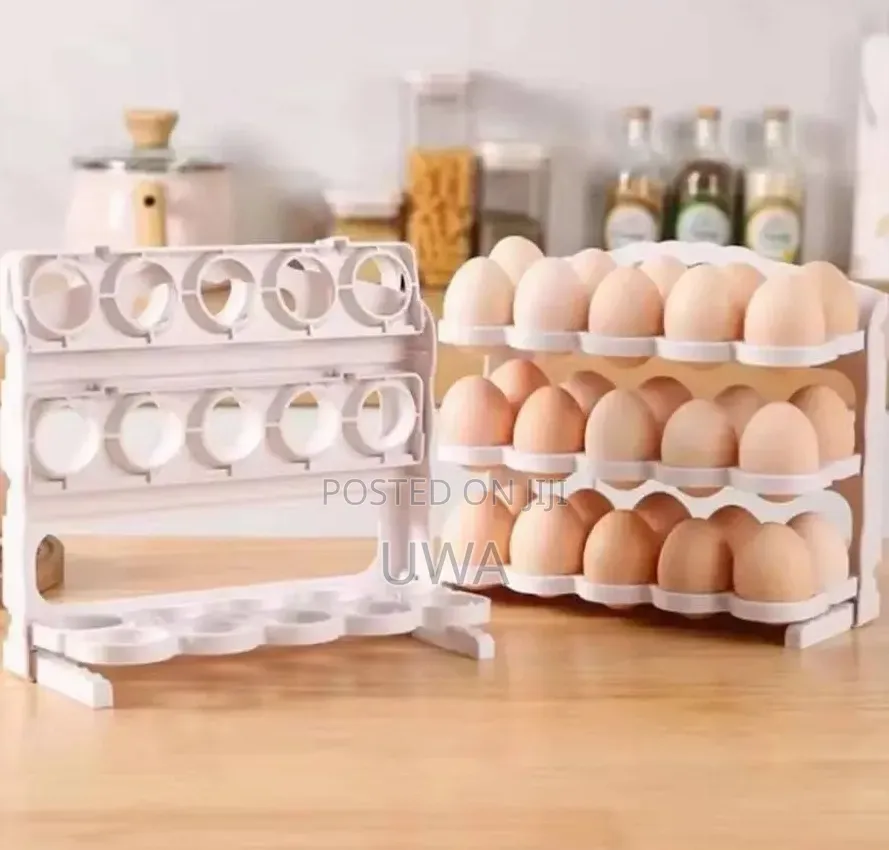 3-Tier Flip Egg Holder Rack /Automic Egg Storage
