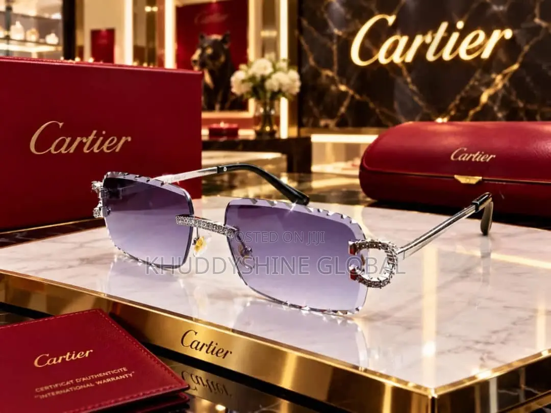 Rimless Sunglasses With Dark Gray Cartier