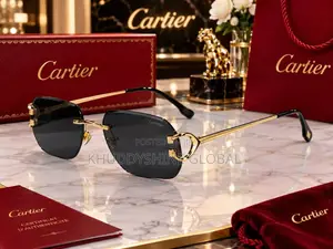 Rimless Sunglasses With Dark Gray Cartier