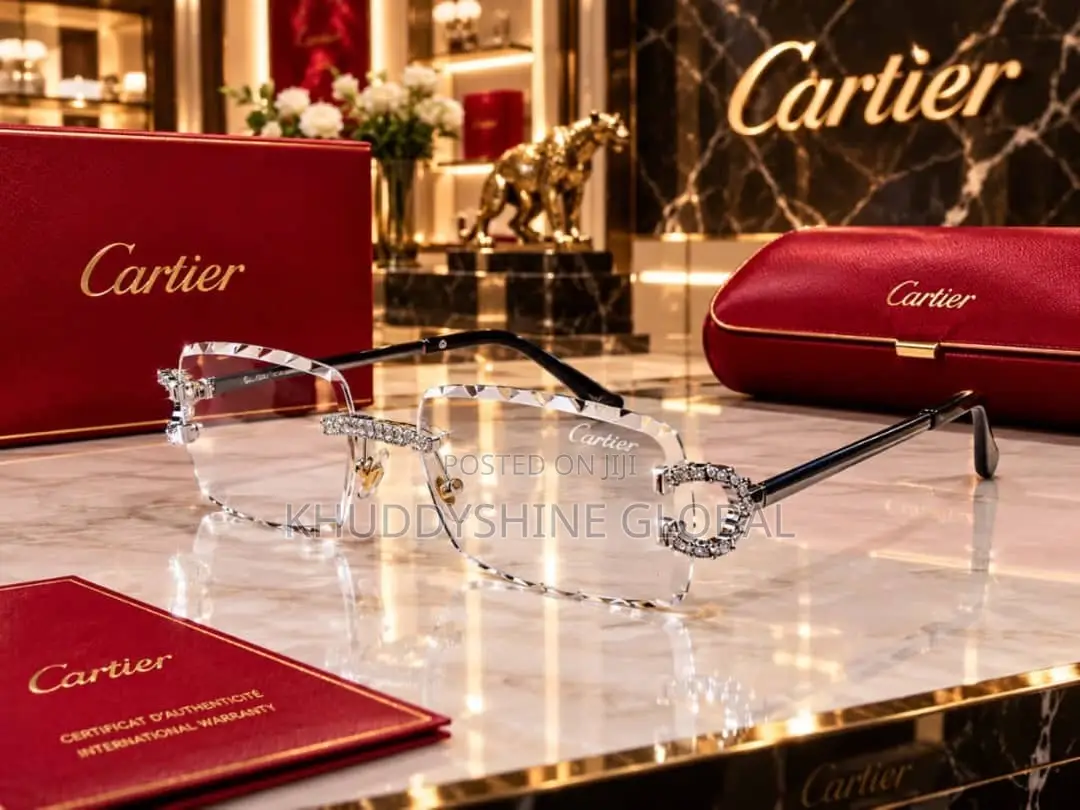 Rimless Sunglasses With Dark Gray Cartier