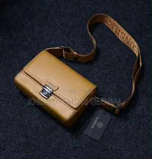 Sunsilk Men's Leather Crossbody Bag With an Adjustable Branded Strap,