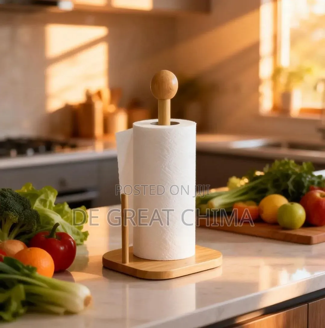 Bamboo Tissue Peper Towel Holder