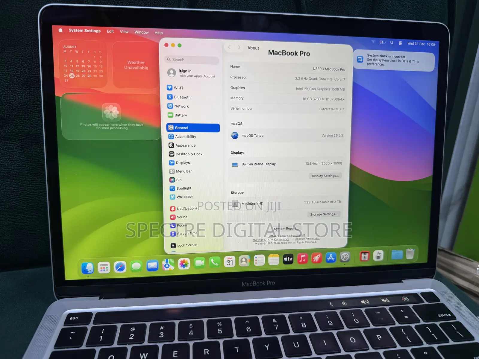 Laptop Apple MacBook Pro 2020 16GB Apple M1 SSD 2T