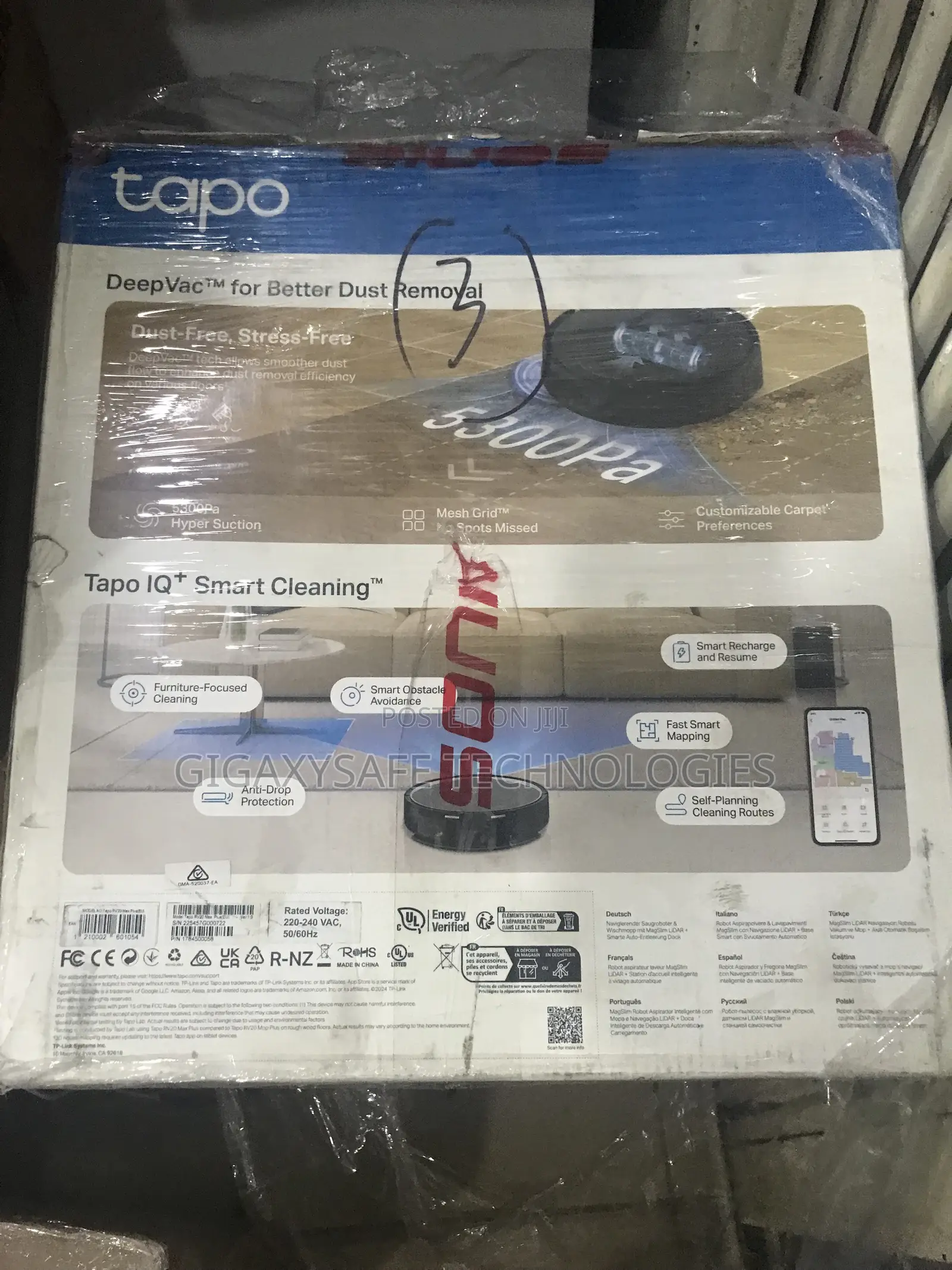 5300Pa Hyper Suction Robot Vacuum Mop + Smart Auto-Empty Dock
