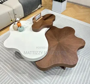 Modern Luxury Center Table - Wood Top Coffee Table -