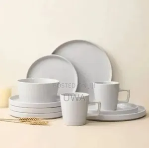 Modern 16-Piece Matte Black or White Ceramic Dinnerware Set