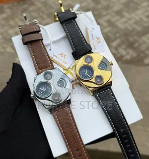 Matturi Leather Multi Time Display Wristwatches