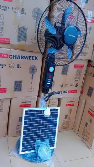 Charweek 16-Inch Solar Rechargeable Standing Fan