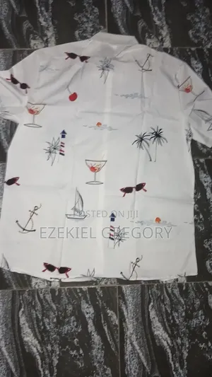 White Printed Short Sleeve Shirt