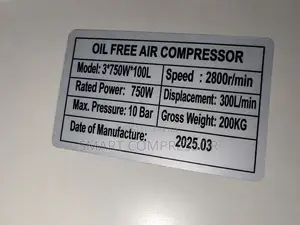 Oil Free Compressor 100liters