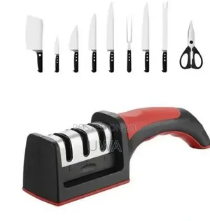 Manual Kitchen Knife Scissors Sharpener Tool With Ergonomic Handle