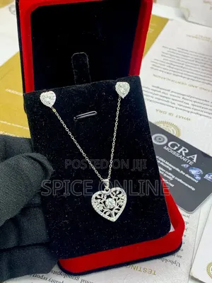VVS Moissanite Diamond Female Necklace and Earring Set