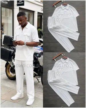 Luxury Men’s 2-Piece Set – Premium Short Sleeve Polo Shirt Trousers