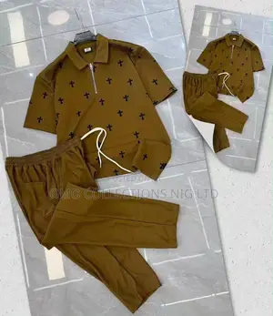 Luxury Men’s 2-Piece Set–Premium Short Sleeve Polo Matching Trousers
