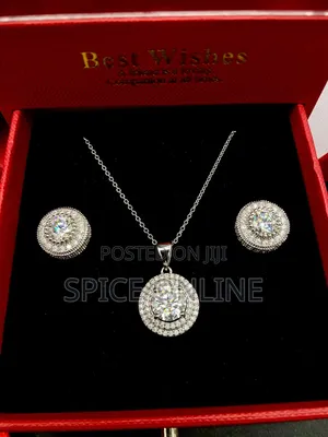 LUXURY VVS Moissanite Diamond Female Necklace and Earring Set