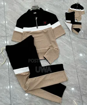 Men's 2-Piece Short-Sleeve- Polo Matching Trousers Set