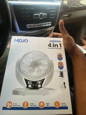 4 in 1 Rechargeable Solar Fan With LED Lamp