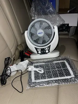 4 in 1 Rechargeable Solar Fan With LED Lamp