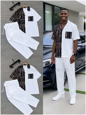 Luxury Men’s 2-Piece Set – Premium Short-Sleeve Matching Trousers