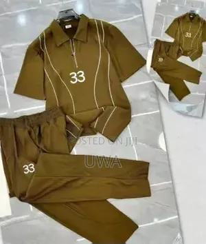 Men's 2-Piece Short-Sleeve Polo Matching Trousers