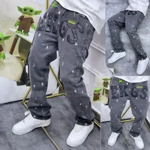 Luxury Men’s Designer Grey Denim Jeans