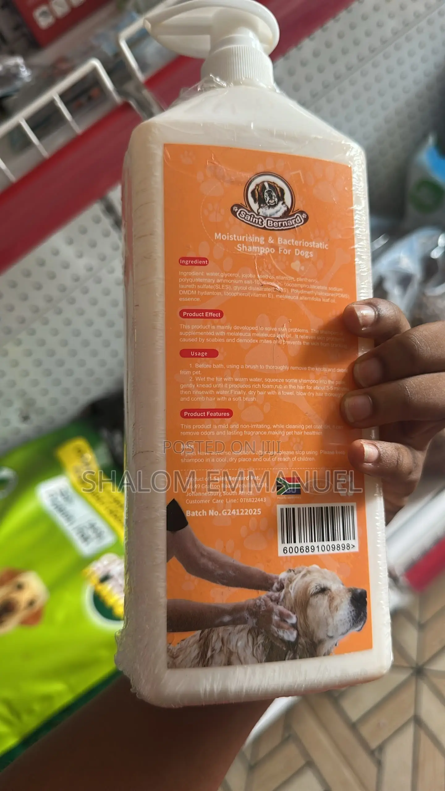Saint Bernard Moisturizing Bacteriostatic Pet Shampoo