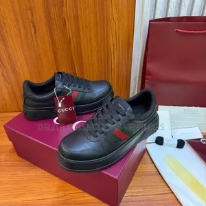 Luxury Update Gucci Men's Chunky Trainers in Black Leather.