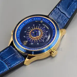 Sky-Seed Quality Luxury Men Genuine Leather Wristwatch