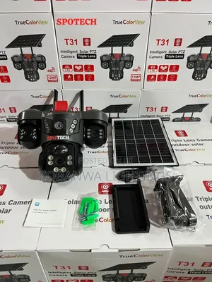 WiFi Solar Camera Outdoor Wireless, Triple Lens