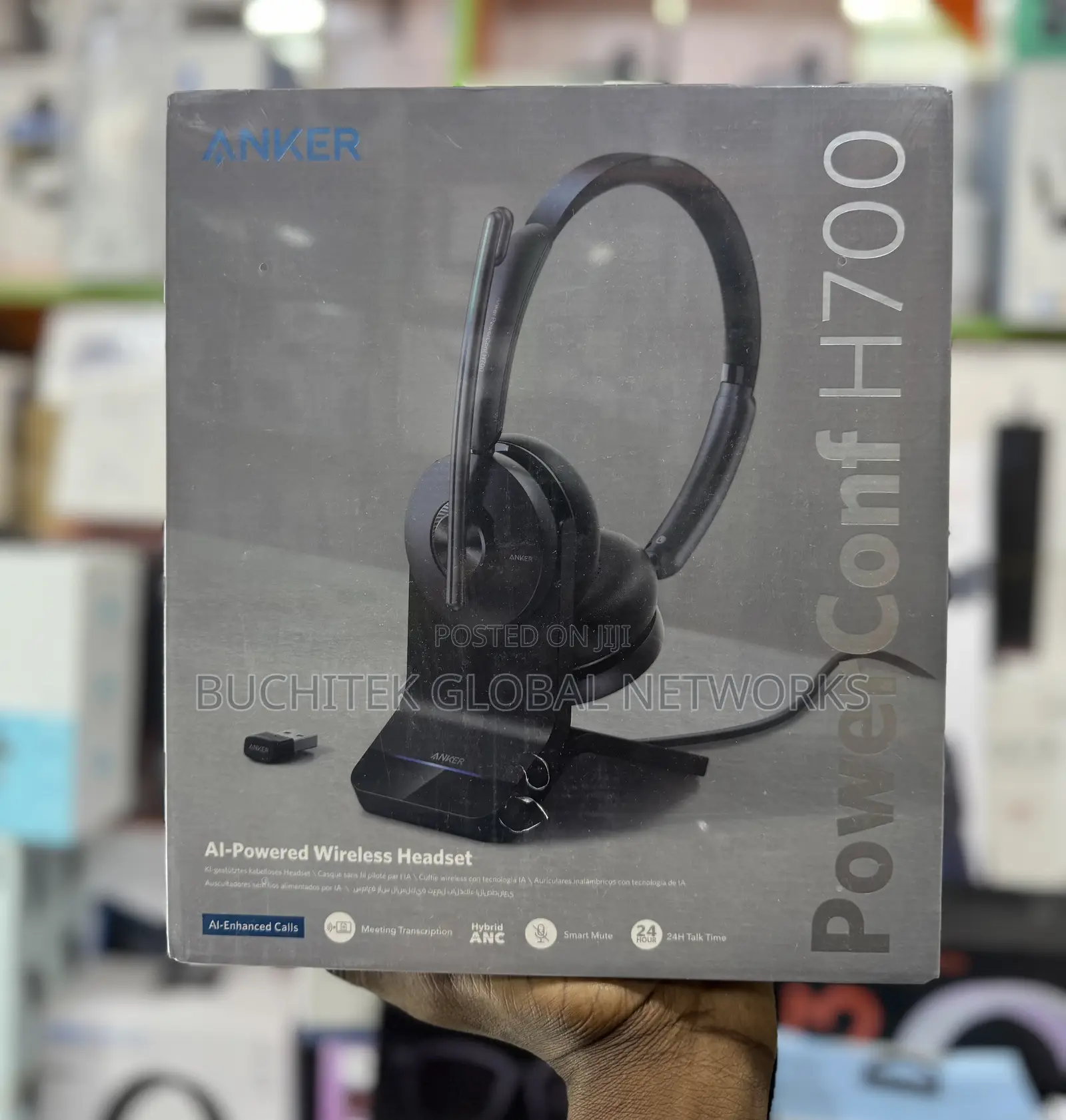 Anker PowerConf H700 Bluetooth Headset With Charging Stand