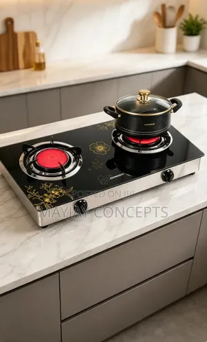 Qasa Glass Infrared Table Top Double Gas Cooker