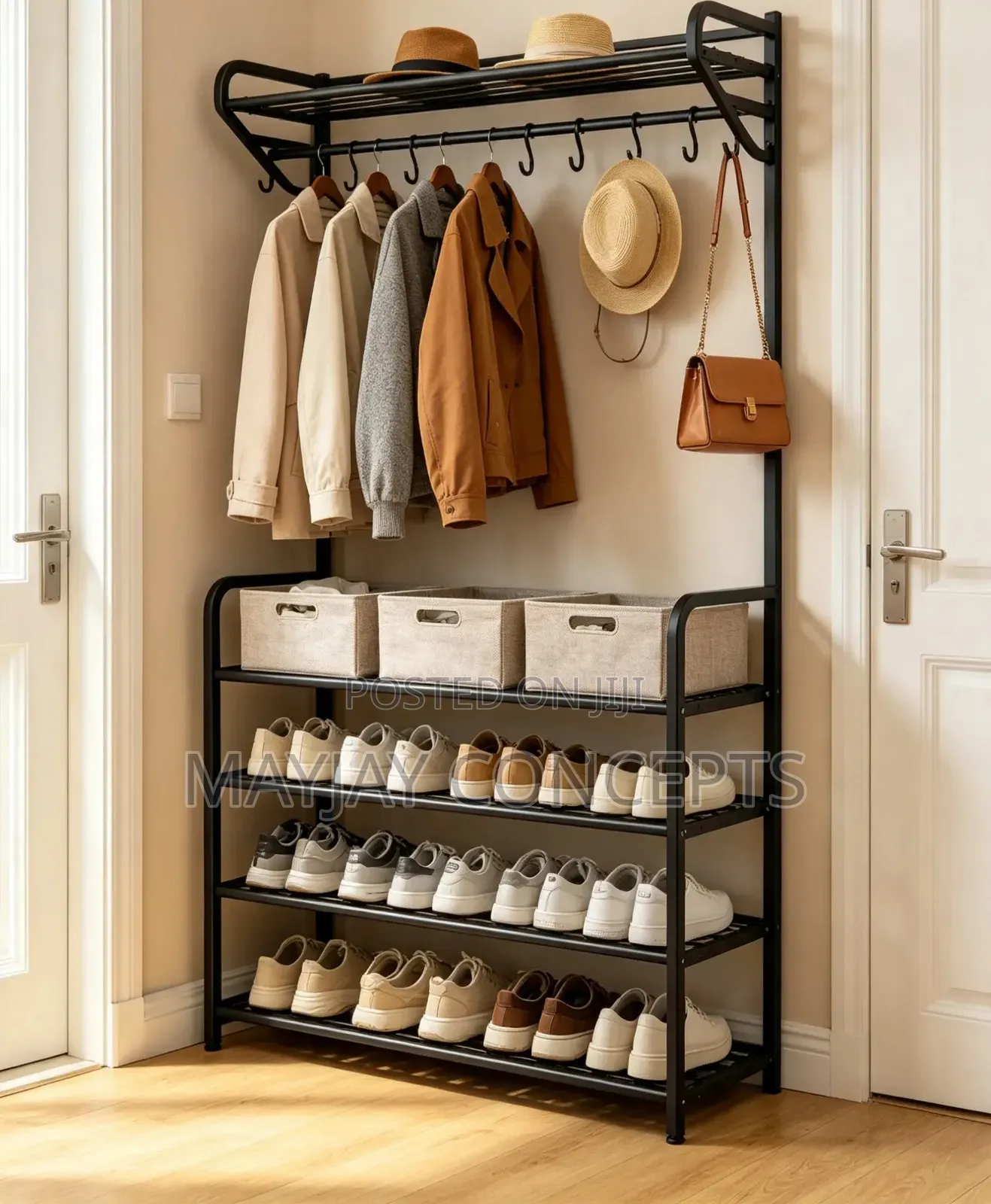 Multifunctional Shoe Hat Clothes Storage Rack Heavy Duty Design