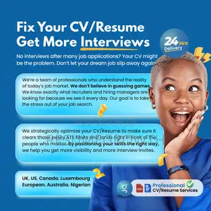 Professional CV Resume Writing for International Job Applications