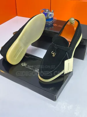 Men's Suede Tassel Loafers in Black/Olive Size 40-46