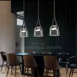 Modern Glass LED Pendant Light Art LeatherDesignerBedside Hanging Lamp