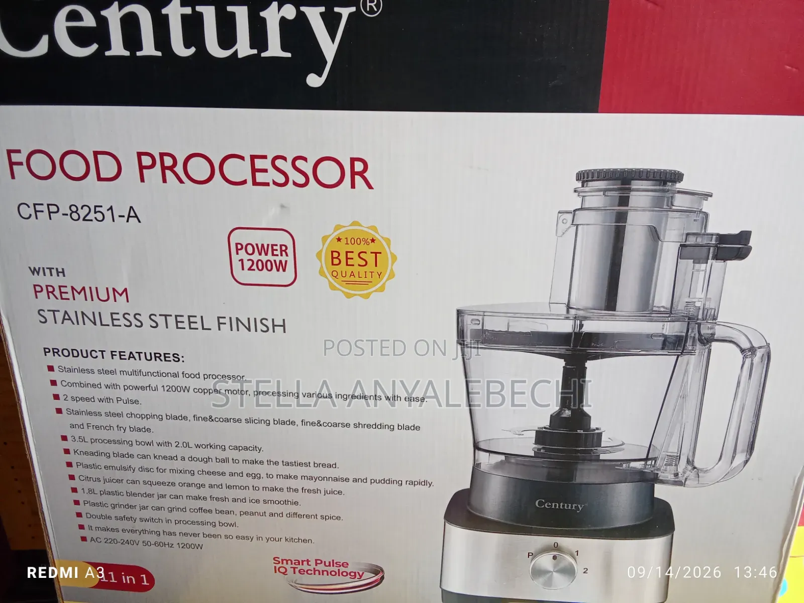 Century Multi-Purpose Food Processor (1200w)