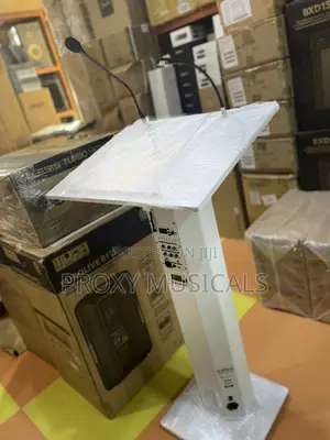 Pulpit Stand With Wireless Microphone System Speaker