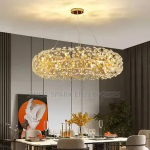 Luxury Oval Crystal Chandelier Dining / Living Room Light
