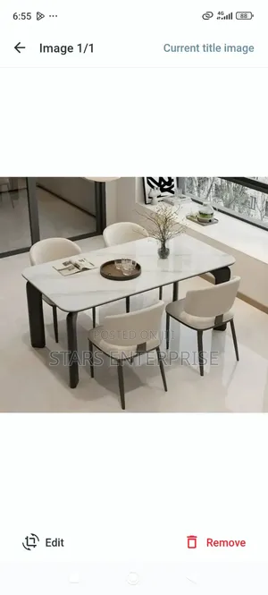 6 Seater With Marble Table Dinning Set