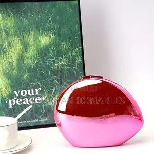 Pretty Pink Acrylic Oval Clutch Purse