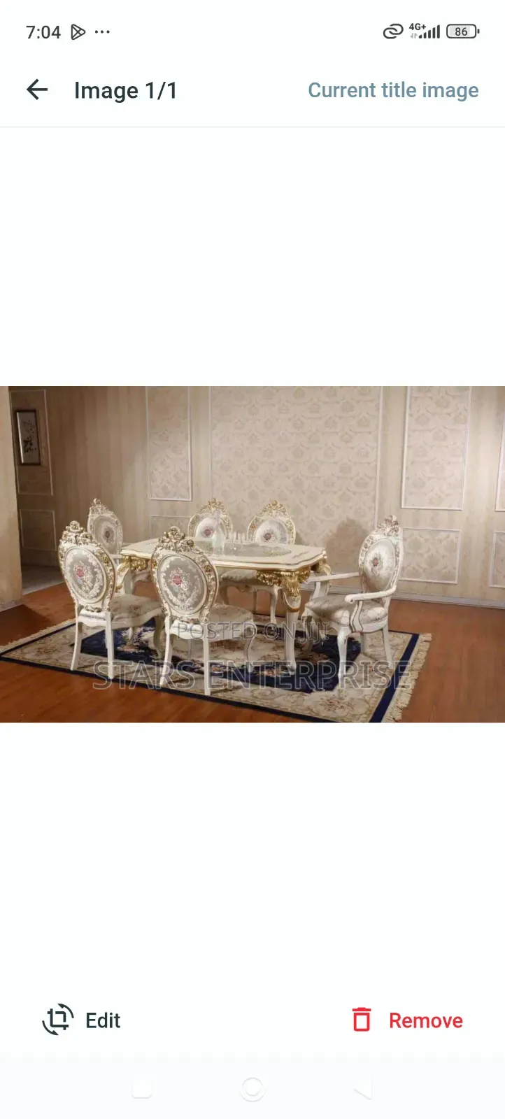 6 Seater Royal Marble Dinning Set