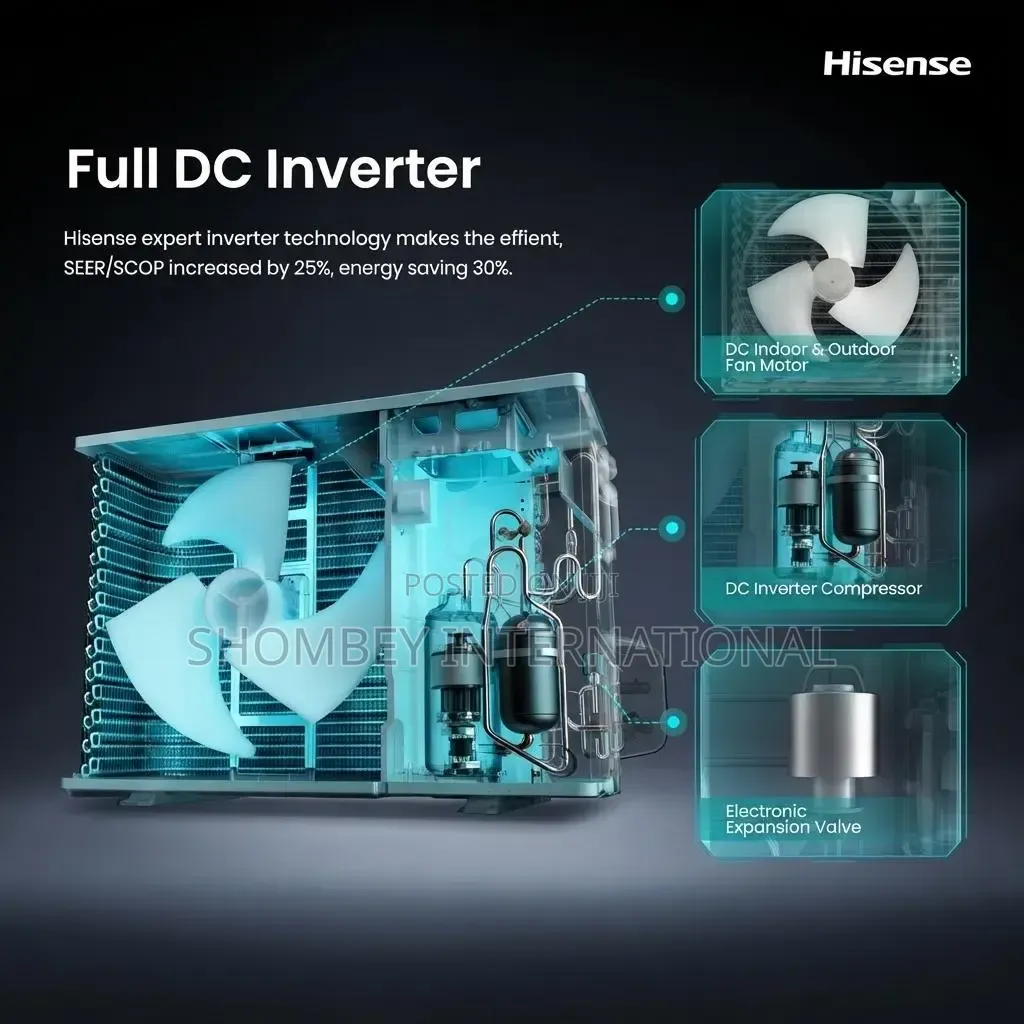 Hisense Split AC 1.5hp Inverter Black