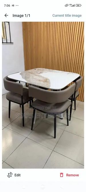 Executive Marble Top Table With 4 Seater