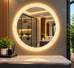 Luxury Crystal Round LED Bathroom Mirror